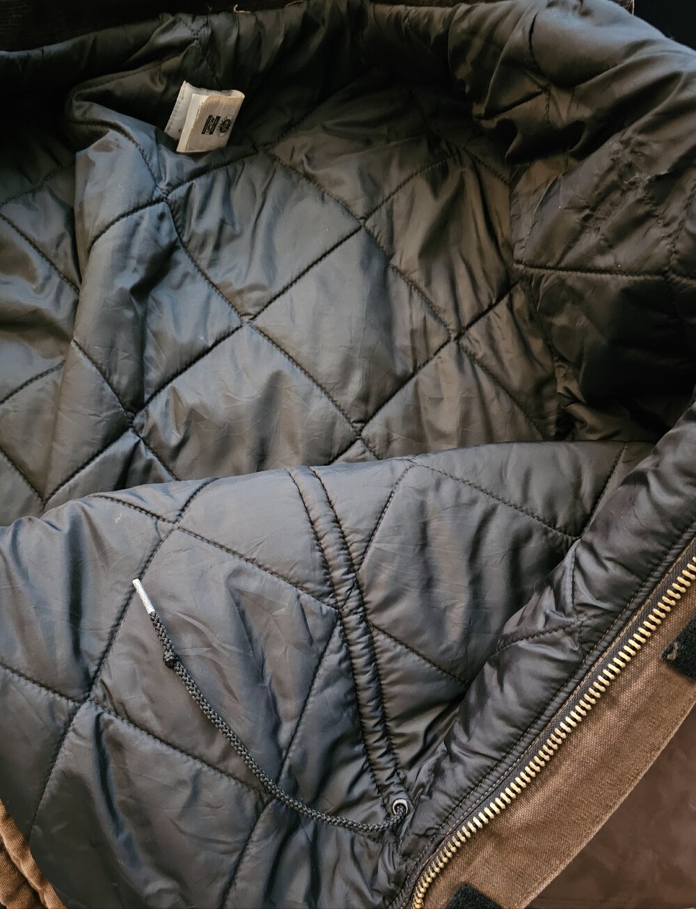 Vintage 90's Carhartt Duck Canvas Jacket Quilt Lined  C26CHT Chocolate 3XL - Picture 9 of 11